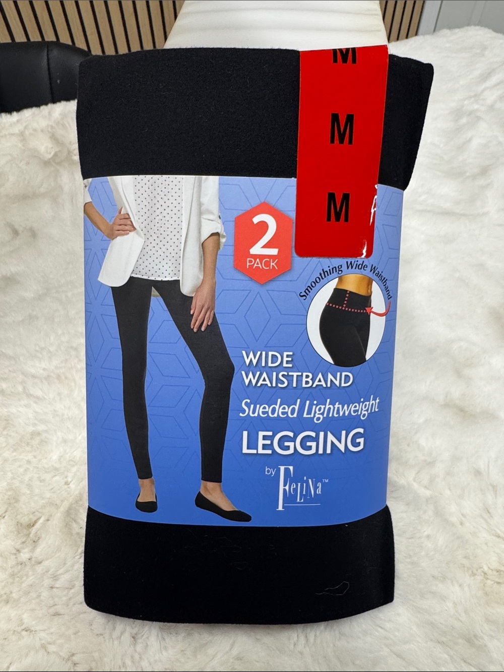 Felina Black Sueded Lightweight Leggings - 2 Pack